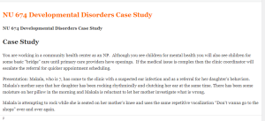 NU 674 Developmental Disorders Case Study