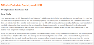 NU 674 Pediatric Anxiety and OCD
