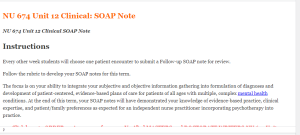 NU 674 Unit 12 Clinical SOAP Note