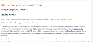 NU 674 Unit 14 Clinical SOAP Note