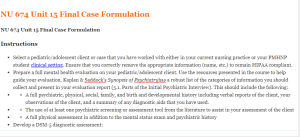 NU 674 Unit 15 Final Case Formulation