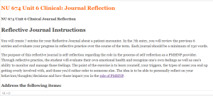 NU 674 Unit 6 Clinical Journal Reflection