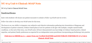 NU 674 Unit 6 Clinical SOAP Note
