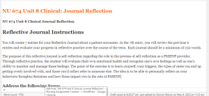 NU 674 Unit 8 Clinical Journal Reflection