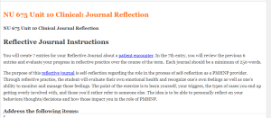 NU 675 Unit 10 Clinical Journal Reflection