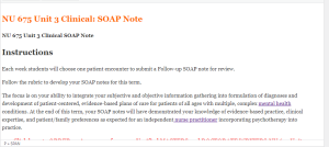 NU 675 Unit 3 Clinical SOAP Note