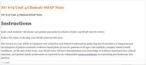 NU 675 Unit 4 Clinical SOAP Note