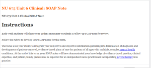 NU 675 Unit 6 Clinical SOAP Note