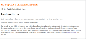 NU 675 Unit 8 Clinical SOAP Note