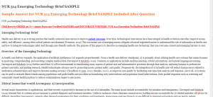 NUR 514 Emerging Technology Brief SAMPLE