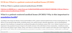 NUR 621 What is a patient-centered medical home (PCMH)