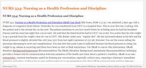 NURS 334 Nursing as a Health Profession and Discipline