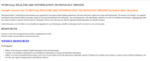 NURS 6051 HEALTHCARE INFORMATION TECHNOLOGY TRENDS