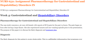 NURS 6521 Assignment Pharmacotherapy for Gastrointestinal and Hepatobiliary Disorders IN