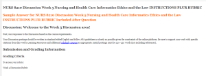 NURS 8210 Discussion Week 5 Nursing and Health Care Informatics Ethics and the Law INSTRUCTIONS PLUR RUBRIC