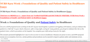 NURS 8302 Week 1 Foundations of Quality and Patient Safety in Healthcare Essays