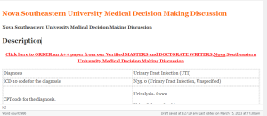 Nova Southeastern University Medical Decision Making Discussion