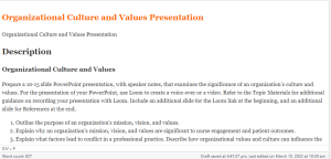 Organizational Culture and Values Presentation