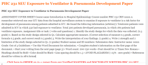 PHC 231 SEU Exposure to Ventilator & Pneumonia Development Paper