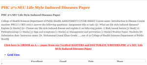 PHC 271 SEU Life Style Induced Diseases Paper