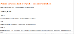 PSY110 Stratford Task 8 prejudice and discrimination