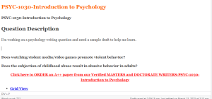 PSYC-1030-Introduction to Psychology