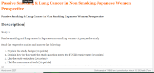 Passive Smoking & Lung Cancer in Non Smoking Japanese Women Prospective