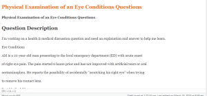 Physical Examination of an Eye Conditions Questions