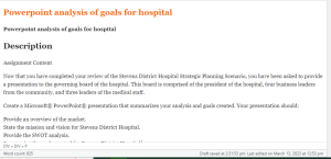 Powerpoint analysis of goals for hospital