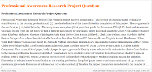 Professional Awareness Research Project Question