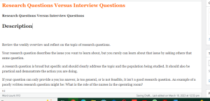 Research Questions Versus Interview Questions