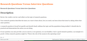 Research Questions Versus Interview Questions