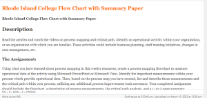 Rhode Island College Flow Chart with Summary Paper