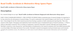 Road Traffic Accidents & Obstructive Sleep Apnea Paper
