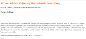 SCI 207 Ashford University Hydroelectric Power Essay