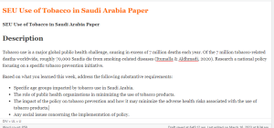 SEU Use of Tobacco in Saudi Arabia Paper