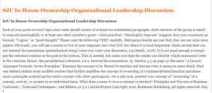 SJU In House Ownership Organizational Leadership Discussion