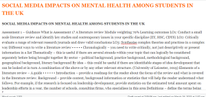 SOCIAL MEDIA IMPACTS ON MENTAL HEALTH AMONG STUDENTS IN THE UK
