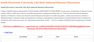 Saudi Electronic University Life Style Induced Diseases Discussion