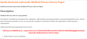 Saudi electronic university Medical Privacy Survey Paper