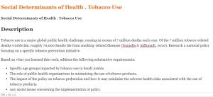 Social Determinants of Health . Tobacco Use