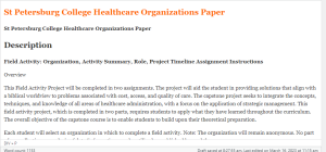 St Petersburg College Healthcare Organizations Paper