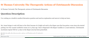 St Thomas University The Therapeutic Actions of Clotrimazole Discussion