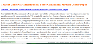 Trident University International Bezos Community Medical Center Paper