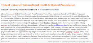 Trident University International Health & Medical Presentation