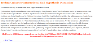 Trident University International Null Hypothesis Discussion