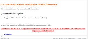 UA Grantham School Population Health Discussion