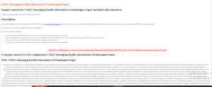 UMGC Emerging Health Information Technologies Paper