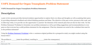 UOPX Demand for Organ Transplants Problem Statement