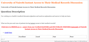 University of Nairobi Instant Access to Their Medical Records Discussion